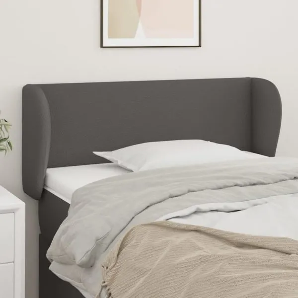Tăblie de pat cu aripioare gri 103x23x78/88 cm piele ecologică