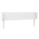 Tăblie de pat cu aripioare alb 183x23x78/88 cm piele ecologică
