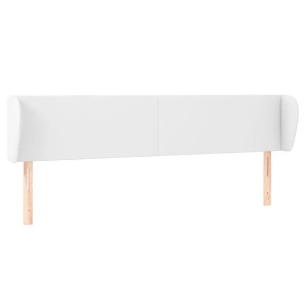 Tăblie de pat cu aripioare alb 183x23x78/88 cm piele ecologică