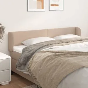 Tăblie pat cu aripioare cappuccino 183x23x78/88 cm piele eco