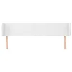 Tăblie de pat cu aripioare alb 203x23x78/88 cm piele ecologică