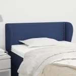 Tăblie de pat cu aripioare, albastru, 83x23x78/88 cm textil