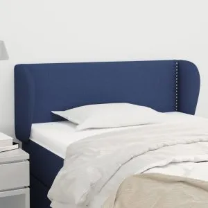 Tăblie de pat cu aripioare, albastru, 83x23x78/88 cm  textil
