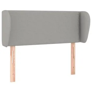 Tăblie de pat cu aripioare gri deschis 93x23x78/88 cm textil