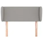 Tăblie de pat cu aripioare gri deschis 93x23x78/88 cm textil