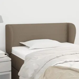 Tăblie de pat cu aripioare gri taupe 93x23x78/88 cm textil