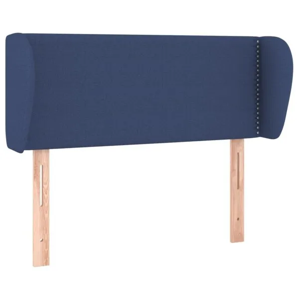 Tăblie de pat cu aripioare albastru 93x23x78/88 cm textil