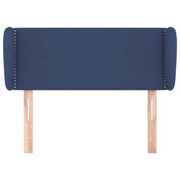 Tăblie de pat cu aripioare albastru 93x23x78/88 cm textil