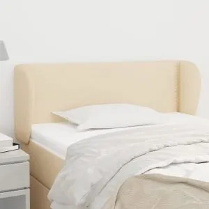 Tăblie de pat cu aripioare crem 103x23x78/88 cm textil