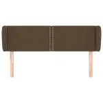 Tăblie de pat cu aripioare maro închis 147x23x78/88 cm textil