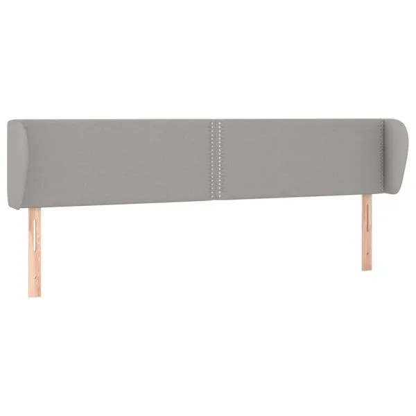 Tăblie de pat cu aripioare gri deschis 183x23x78/88 cm textil