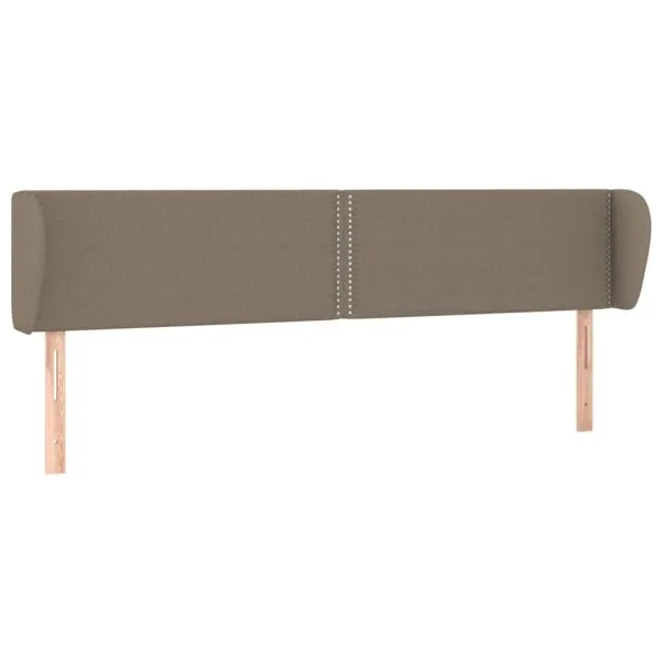 Tăblie de pat cu aripioare gri taupe 203x23x78/88 cm textil