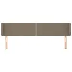 Tăblie de pat cu aripioare gri taupe 203x23x78/88 cm textil