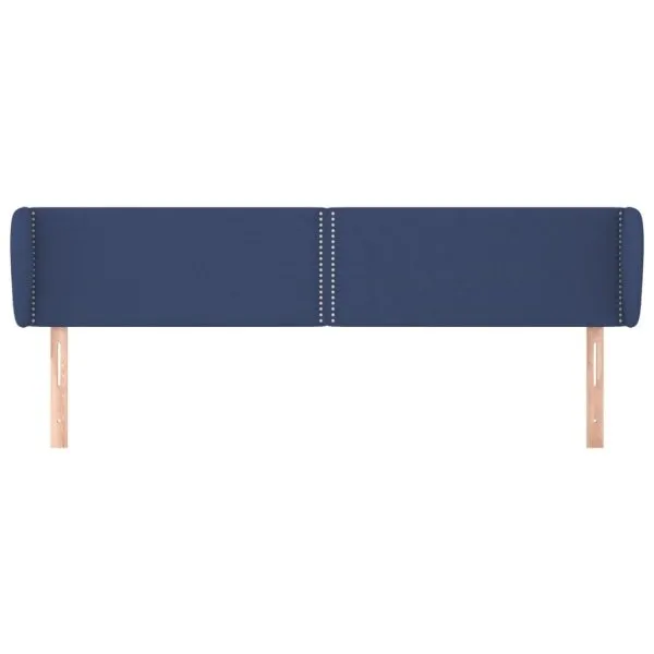 Tăblie de pat cu aripioare, albastru, 203x23x78/88 cm textil