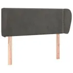 Tăblie de pat cu aripioare gri închis 103x23x78/88 cm catifea