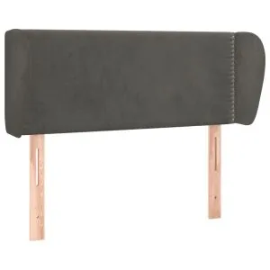 Tăblie de pat cu aripioare gri închis 103x23x78/88 cm catifea