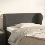 Tăblie de pat cu aripioare gri închis 103x23x78/88 cm catifea