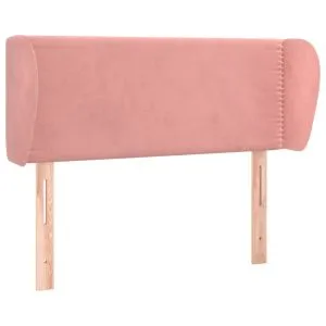 Tăblie de pat cu aripioare roz 103x23x78/88 cm catifea