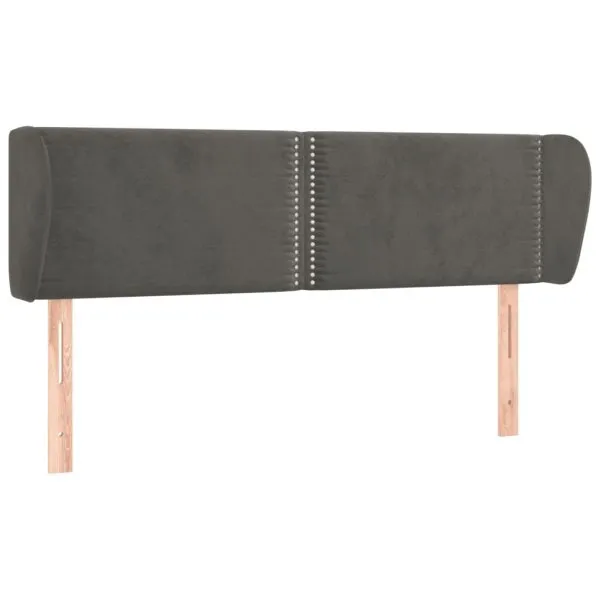 Tăblie de pat cu aripioare gri închis 147x23x78/88 cm catifea