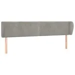 Tăblie de pat cu aripioare gri deschis 163x23x78/88 cm catifea