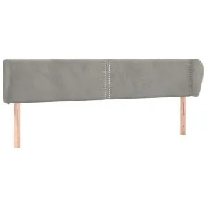 Tăblie de pat cu aripioare gri deschis 183x23x78/88 cm catifea