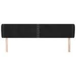 Tăblie de pat cu aripioare negru 183x23x78/88 cm catifea