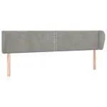 Tăblie de pat cu aripioare gri deschis 203x23x78/88 cm catifea