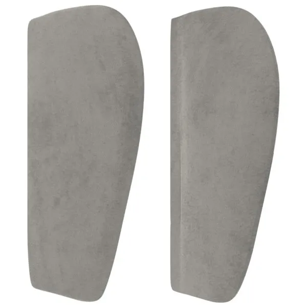 Tăblie de pat cu aripioare gri deschis 203x23x78/88 cm catifea