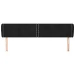 Tăblie de pat cu aripioare negru 203x23x78/88 cm catifea