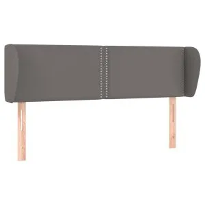Tăblie de pat cu aripioare gri 147x23x78/88 cm piele ecologică
