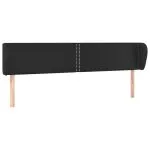 Tăblie de pat cu aripioare negru 163x23x78/88cm piele ecologică