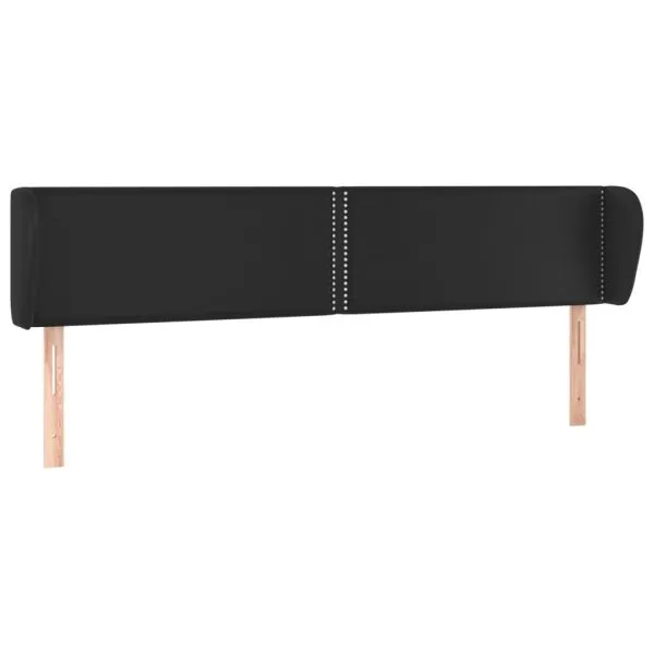 Tăblie de pat cu aripioare negru 163x23x78/88cm piele ecologică