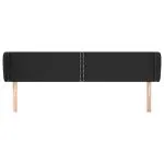 Tăblie de pat cu aripioare negru 163x23x78/88cm piele ecologică