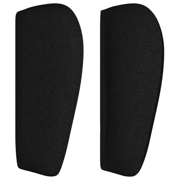 Tăblie de pat cu aripioare negru 93x23x78/88 cm textil