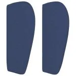 Tăblie de pat cu aripioare, albastru, 163x23x78/88 cm textil