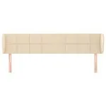 Tăblie de pat cu aripioare crem 183x23x78/88 cm material textil