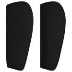 Tăblie de pat cu aripioare negru 203x23x78/88 cm textil