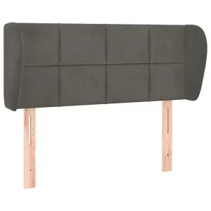 Tăblie de pat cu aripioare gri închis 83x23x78/88 cm catifea