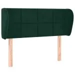 Tăblie de pat cu aripioare verde închis 83x23x78/88 cm catifea