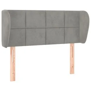 Tăblie de pat cu aripioare gri deschis 93x23x78/88 cm catifea