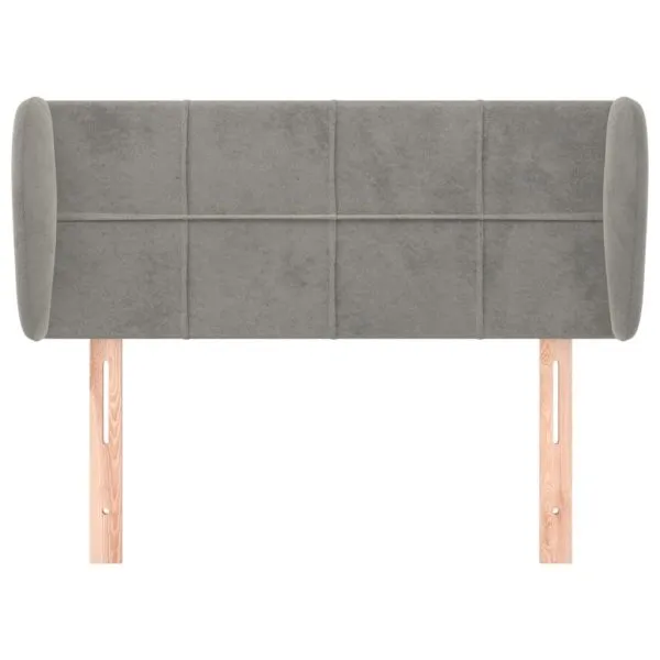 Tăblie de pat cu aripioare gri deschis 93x23x78/88 cm catifea