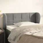 Tăblie de pat cu aripioare gri deschis 93x23x78/88 cm catifea