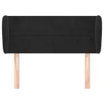 Tăblie de pat cu aripioare negru 93x23x78/88 cm catifea