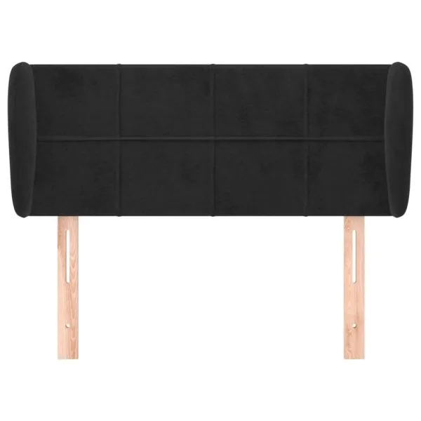 Tăblie de pat cu aripioare negru 93x23x78/88 cm catifea