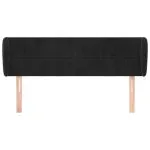 Tăblie de pat cu aripioare negru 147x23x78/88 cm catifea