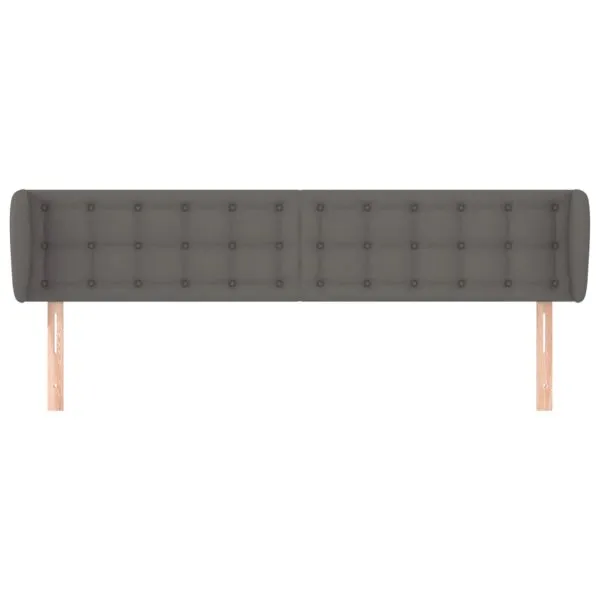 Tăblie de pat cu aripioare gri 163x23x78/88 cm piele ecologică