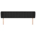 Tăblie de pat cu aripioare negru 183x23x78/88cm piele ecologică