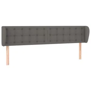 Tăblie de pat cu aripioare gri 183x23x78/88 cm piele ecologică