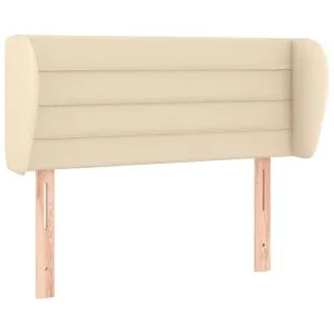 Tăblie de pat cu aripioare crem 93x23x78/88 cm textil