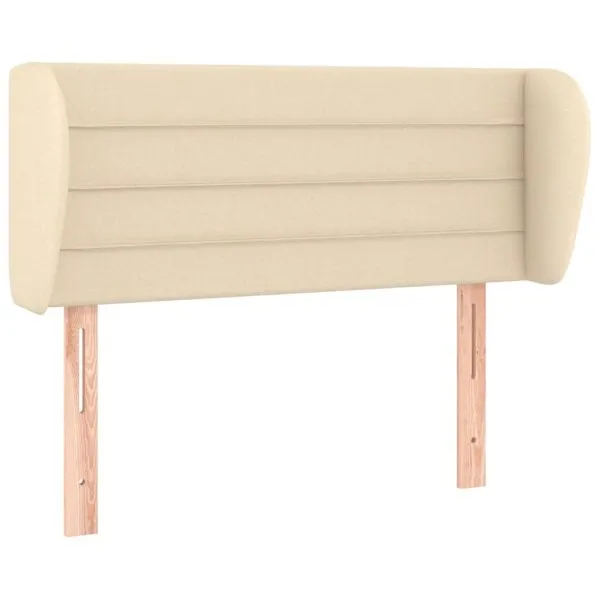 Tăblie de pat cu aripioare crem 93x23x78/88 cm textil